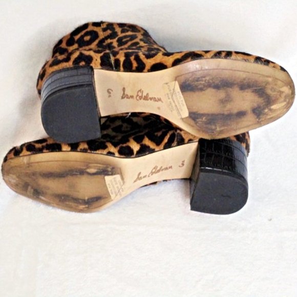 Sam Edelman Edith Bootie Leopard Print Calf Hair Boots - Picture 9 of 10